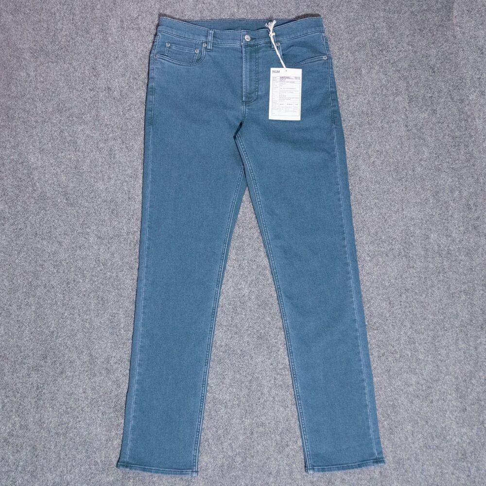 NWT Faherty Stretch Terry 5 Pocket Pants Men's 32x32 Deep Moss Blue Green SAMPLE